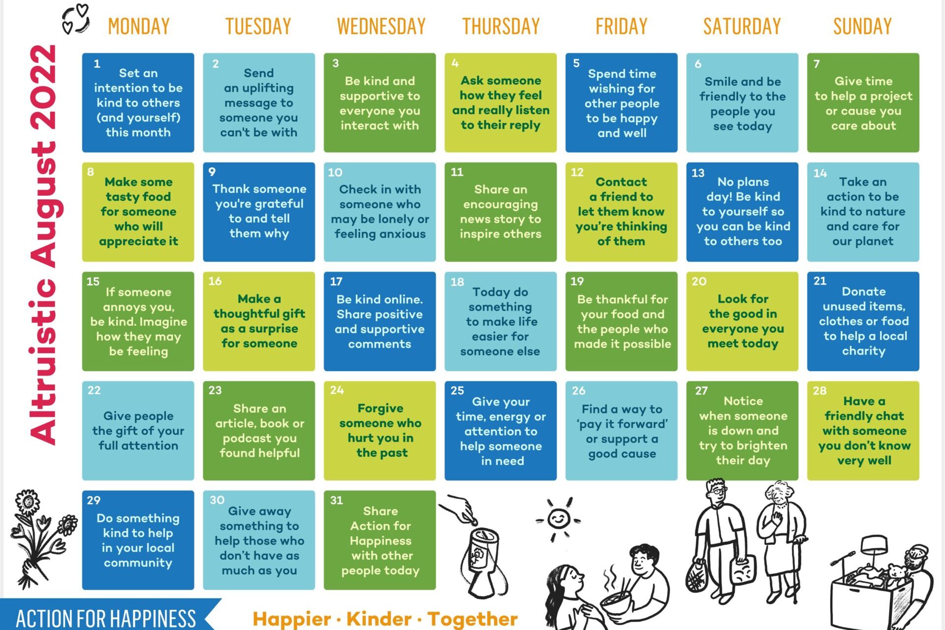 Take Action for Happiness: Altruistic August